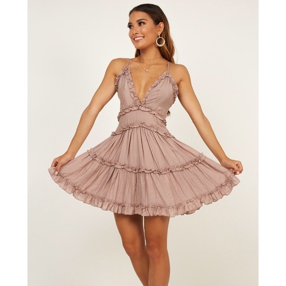 Heart in half dress in mocha - Picture 3 of 7